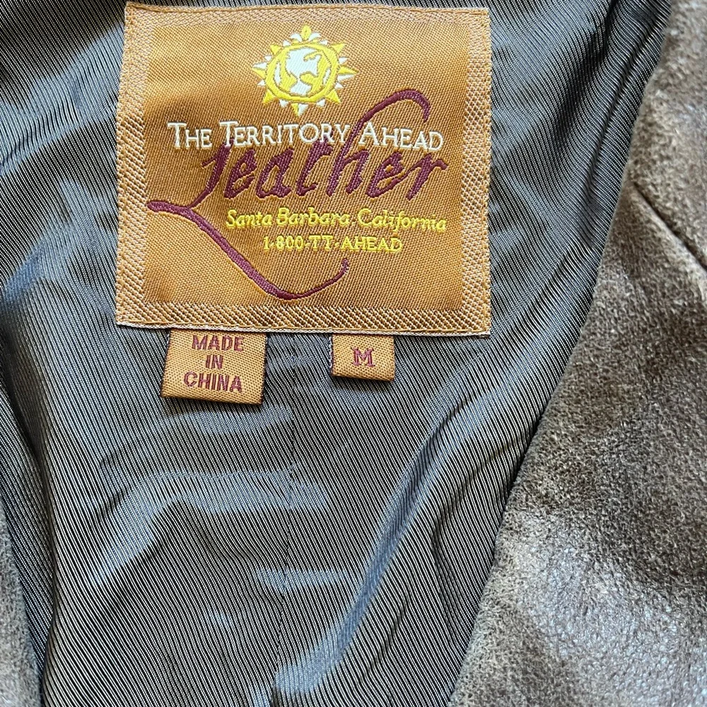 The Territory Ahead Leather Blazer Jacket Sport Coat Vintage - Picture 2 of 11